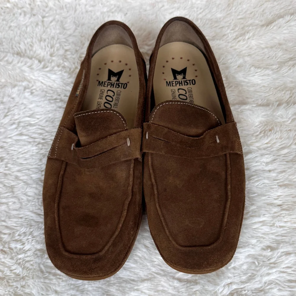 Mephisto Alexis brown velvet leather moccasin loafers-8.5